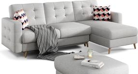 Kampinė sofa Asgard L Sawana 21, pilka, 162 x 250 cm x 87 cm