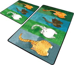 Vonios kilimėlių rinkinys Foutastic Gatto Carino 359CHL2562, įvairių spalvų, 100 cm x 60 cm