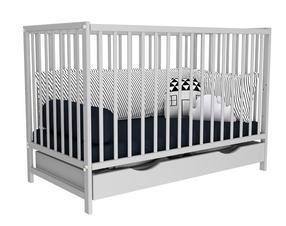 Kūdikio lovytė viengulė BabyOno Magda, balta, 60 x 120 cm, be patalynės dėžės, be čiužinio