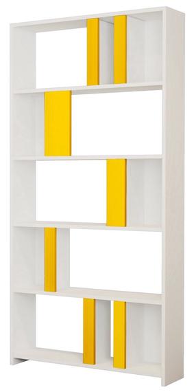 Pastatoma lentyna Kalune Design Lima 845HCT3639, balta/geltona, 20 cm x 90 cm x 180 cm