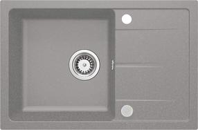 Virtuvinė plautuvė Deante Leda, granitas, 67 cm x 44 cm x 16.4 cm, pilka