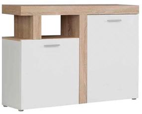 Spintelė Forte Juleda JULK221R-C630, ąžuolo/balta, 33.8 cm x 128.3 cm x 91.3 cm