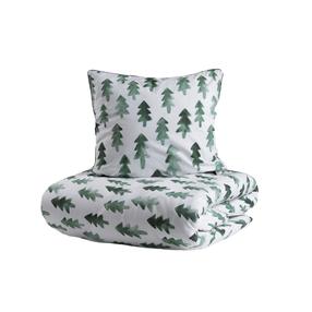 Kalėdinis patalynės užvalkalų komplektas Homla Pinno 700439, baltas/žalias, 140 x 200 cm
