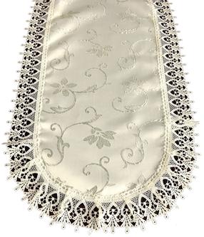 Stalo takelis ovalas, kreminė, 60 x 120 cm