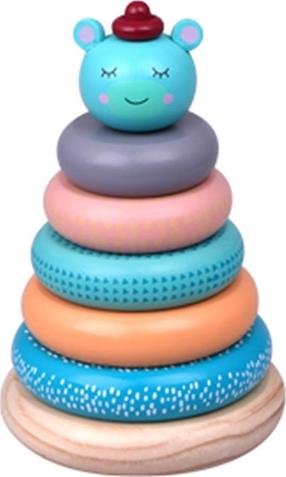 Medinė piramidė Barbo Toys Forest Friends, 18 cm, įvairių spalvų, 7 vnt.