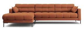 Kampinė sofa Micadoni Home Mamaia Structured, oranžinė, kairinė, 293 x 185 cm x 75 cm