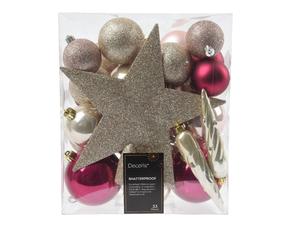 Eglutės žaisliukų rinkinys 22653, (spalva/dizainas parenkami atsitiktine tvarka), 8 cm, plastikas, 33 vnt.