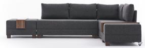 Kampinė sofa Hanah Home Fly, antracito, dešininė, 280 x 210 cm x 70 cm