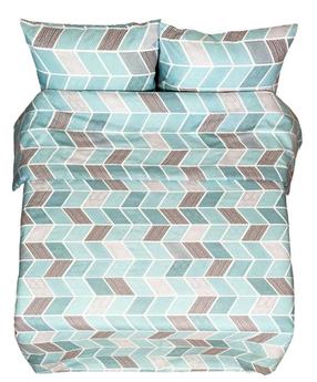 Patalynės užvalkalų komplektas Rustilė Tiles 7220, ruda/smėlio/turkio, 140 x 200 cm