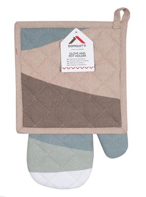 Puodkėlės ir pirštinės komplektas Domoletti PMM/G14150C, 18 cm x 31 cm, smėlio