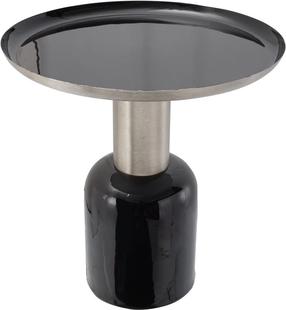 Kavos staliukas Kayoom Art Deco 725, sidabro/juodas, 49.5 cm x 49.5 cm x 52 cm