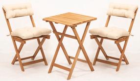 Lauko baldų komplektas Floriane Garden MY001A, medžio/rusvai gelsva, 2 vietų