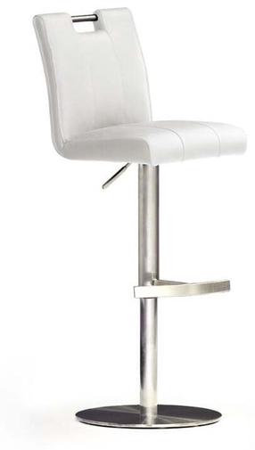 Baro kėdė MC Akcent Casta Round CARE10WX, matinė, balta/chromo, 51 cm x 42 cm x 87 cm