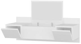 Kosmetinis staliukas Kalune Design Zakkum 550ARN2203, baltas, 100 cm x 39.1 cm x 33 cm, su veidrodžiu