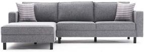 Kampinė sofa Hanah Home Kale Linen Linen, pilka, kairinė, 258 x 258 cm x 83 cm