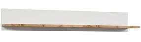 Sieninė lentyna Holten S440-POL/106-BI/DWO, ąžuolo/balta, 24 cm x 156 cm x 22 cm