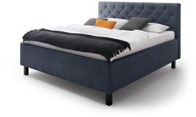 Lova dvigulė San Remo, 160 x 200 cm, mėlyna/grafito, be čiužinio, su grotelėmis