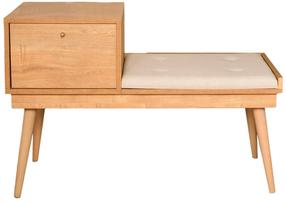 Prieškambario suoliukas Kalune Design Urban, ąžuolo/kreminė, 105 cm x 40 cm x 45 cm