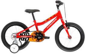 Vaikiškas dviratukas su papildomais ratukais, miesto Kross Racer 3.0, baltas/raudonas/oranžinis, 16"