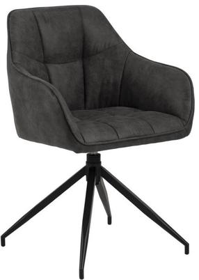 Valgomojo kėdė Brenda, matinė, antracito/juoda, 54.5 cm x 59 cm x 84.5 cm