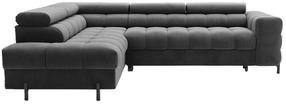 Kampinė sofa - lova Ferucce, tamsiai pilka, kairinė, 200 x 276 cm x 93 cm