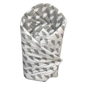 Kūdikio antklodė-vokelis Ankras Clouds, 80 x 80 cm, balta/pilka