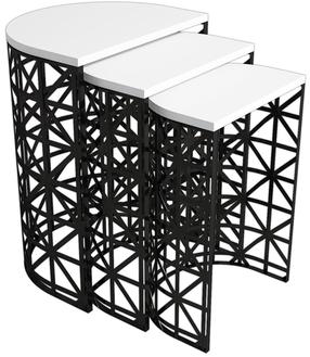 Žurnalinis staliukas Kalune Design Stil Metal Ferforje, baltas/juodas, 33 cm x 46 cm x 62 cm