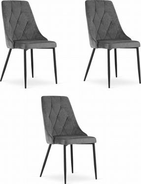 Kėdžių rinkinys Leobert Imola, matinė, tamsiai pilka, 46 cm x 48.5 cm x 91.5 cm, 3 vnt.