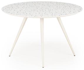 Valgomojo stalas Aramis, baltas/juodas, 120 cm x 120 cm x 76 cm