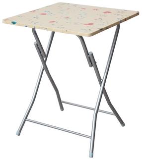 Stovyklavimo stalas Patio Flower, sidabro/rusva, 60 cm x 60 cm x 75 cm