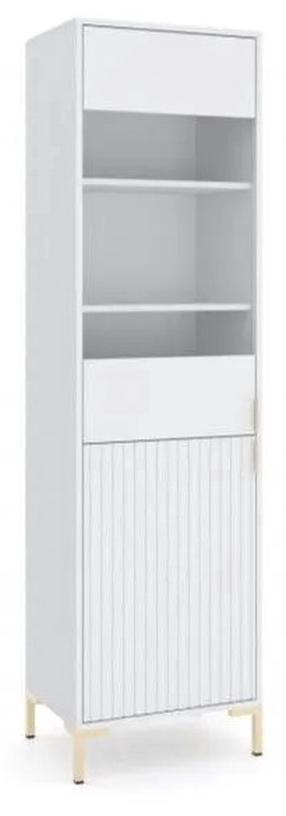 Vitrina Flinn FL03, balta, 51.9 cm x 40 cm x 190 cm