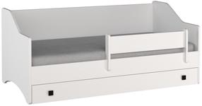 Vaikiška lova viengulė ADRK Naomi, balta/pilka, 80 x 160 cm, su patalynės dėže, su čiužiniu