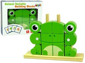 Medinės kaladėlės Lean Toys 3D Frog, 12 vnt.