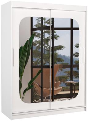 Spinta ADRK Clever, balta, 150 cm x 58 cm x 200 cm, su veidrodžiu