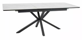 Valgomojo stalas išskleidžiamas Logan, baltas/juodas, 160 - 200 cm x 90 cm x 75 cm