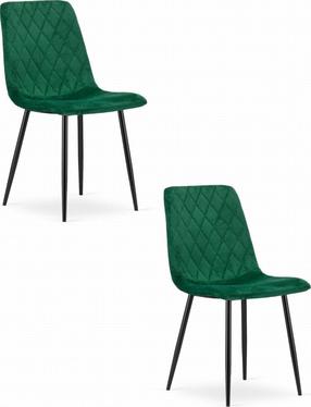 Kėdžių rinkinys Leobert Turin, juoda/žalia, 53 cm x 44.5 cm x 88.5 cm, 2 vnt.