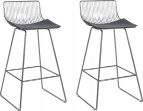 Baro kėdė Beliani Fredonia, matinė, sidabro, 49 cm x 50 cm x 97 cm, 2 vnt.