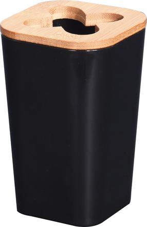 Dantų šepetėlio stiklinė Mondex Brush Cup 170456650, juoda, 7 cm x 11 cm x 7 cm