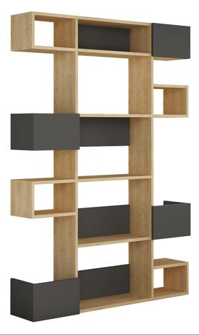 Pastatoma lentyna Kalune Design Niho 855DTE3722, antracito/ąžuolo, 120 cm x 20 cm x 171 cm