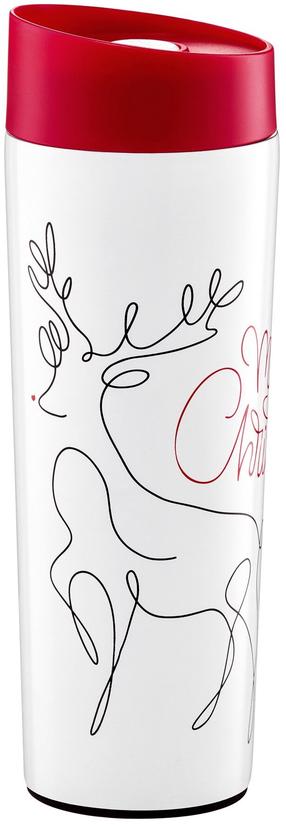 Termopuodelis Ambition Line Art Reindeer, 0.340 l, balta/raudona