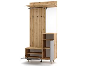 Prieškambario spinta Nordic, rusva, 40 cm x 100 cm x 204 cm