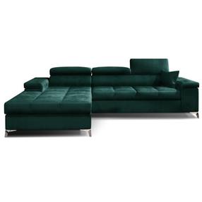 Kampinė sofa Ricardo Monolith 37, žalia, kairinė, 205 x 280 cm x 90 cm