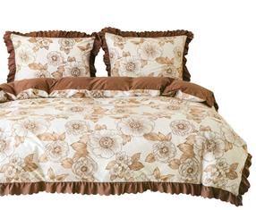 Patalynės užvalkalų komplektas PIL-02, balta/ruda, 200 x 220 cm