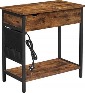 Naktinis staliukas Vasagle, rudas/juodas, 60 cm x 31.5 cm x 60 cm