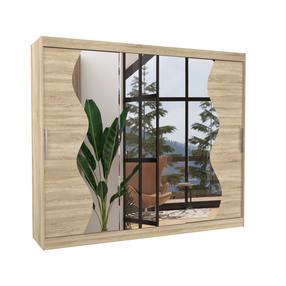 Spinta ADRK Sharon, sonoma ąžuolo, 250 cm x 58 cm x 215 cm, su veidrodžiu