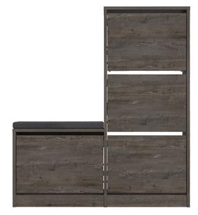 Batų spintelė Kalune Design Dude, tamsiai ruda, 26 cm x 105 cm x 118.5 cm