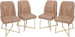 Kėdžių rinkinys Kalune Design Madrid 135 974NMB1217, blizgi, ruda/aukso, 49 cm x 50 cm x 90 cm, 4 vnt.