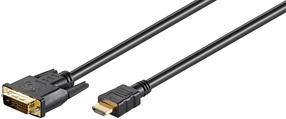 Laidas MicroConnect HDMI to DVI-D HDMI male, DVI-D male, 1 m, juoda