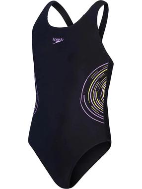 Maudymosi kostiumėlis, laisvalaikio, mergaitėms Speedo Muscleback, juodas, 7-8 metai