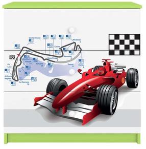 Komoda Kocot Kids Babydreams Formula, balta/žalia, 41 cm x 80 cm x 80.5 cm